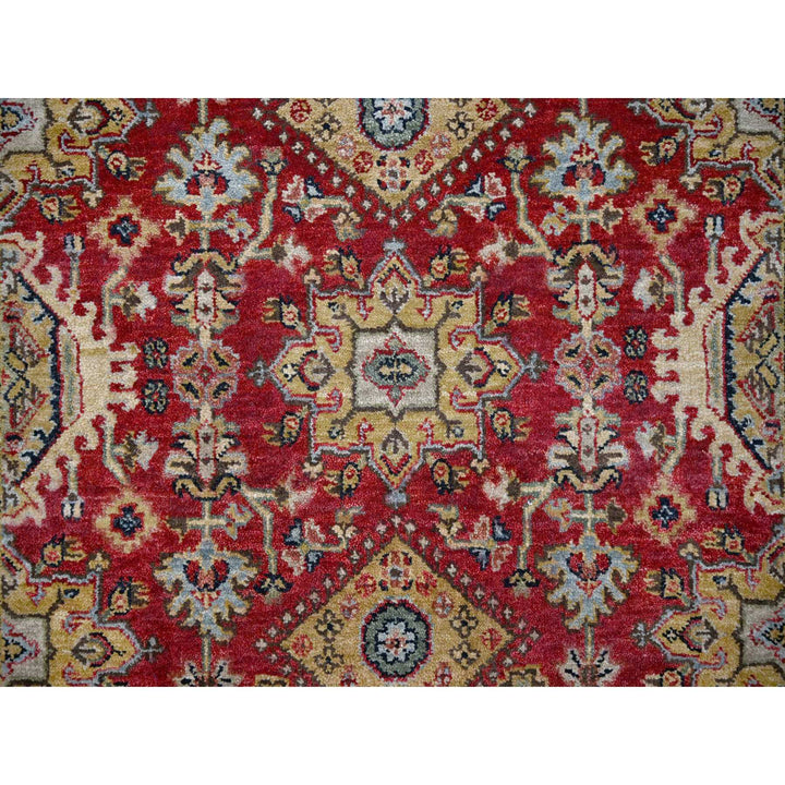 4'1" x 6'0" New Hand Knotted Red Wool Rectangle Oriental Rug - MOA10284261