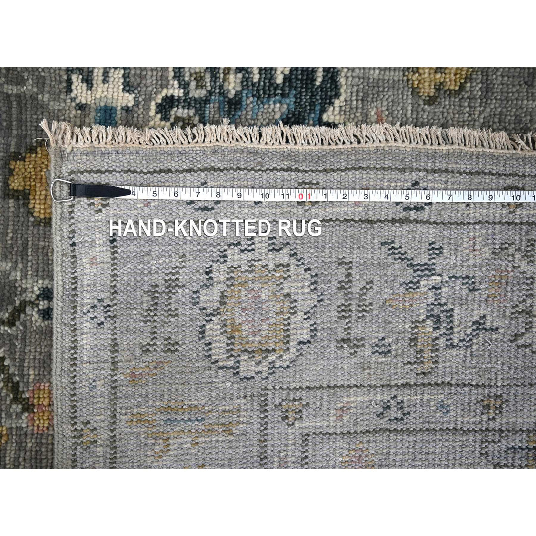 6'2" x 9'0" New Hand Knotted Grey Wool Rectangle Oriental Rug - MOA10284267