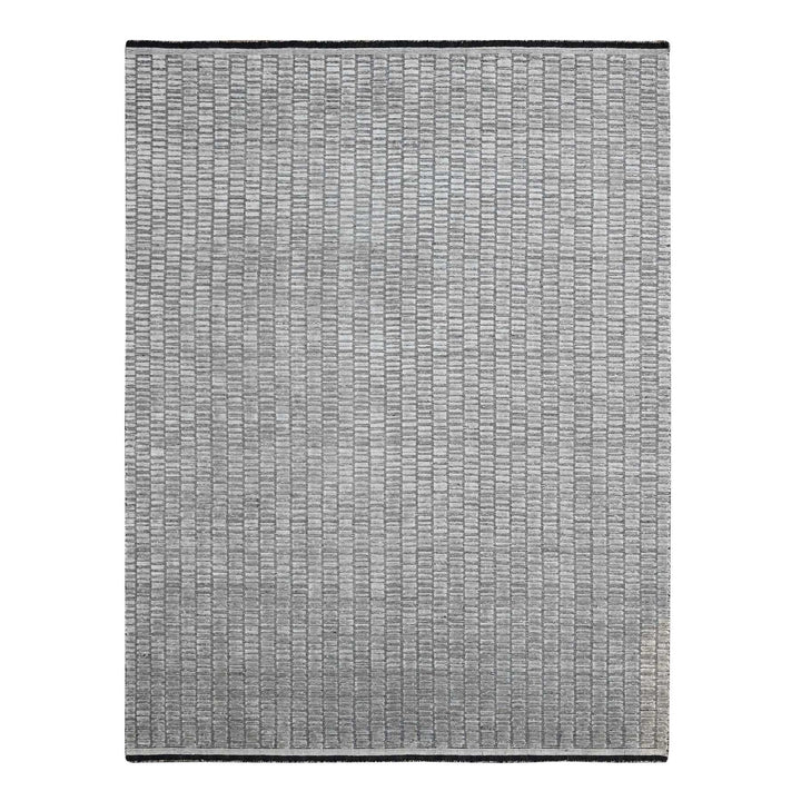 7'10" x 10'0" New Hand Loomed Grey Wool and Plant based Silk Rectangle Oriental Rug - MOA10284297