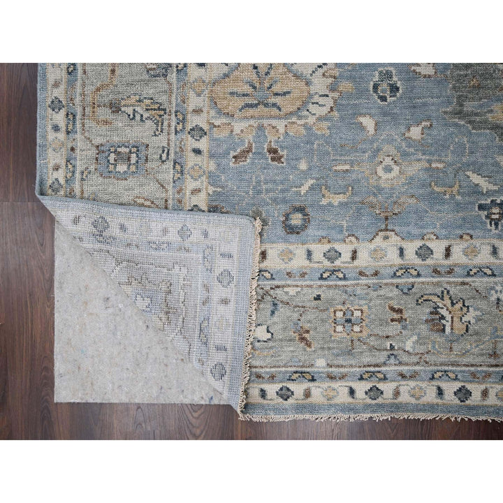 11'9" x 14'10" New Hand Knotted Grey Wool Rectangle Oriental Rug - MOA10284324