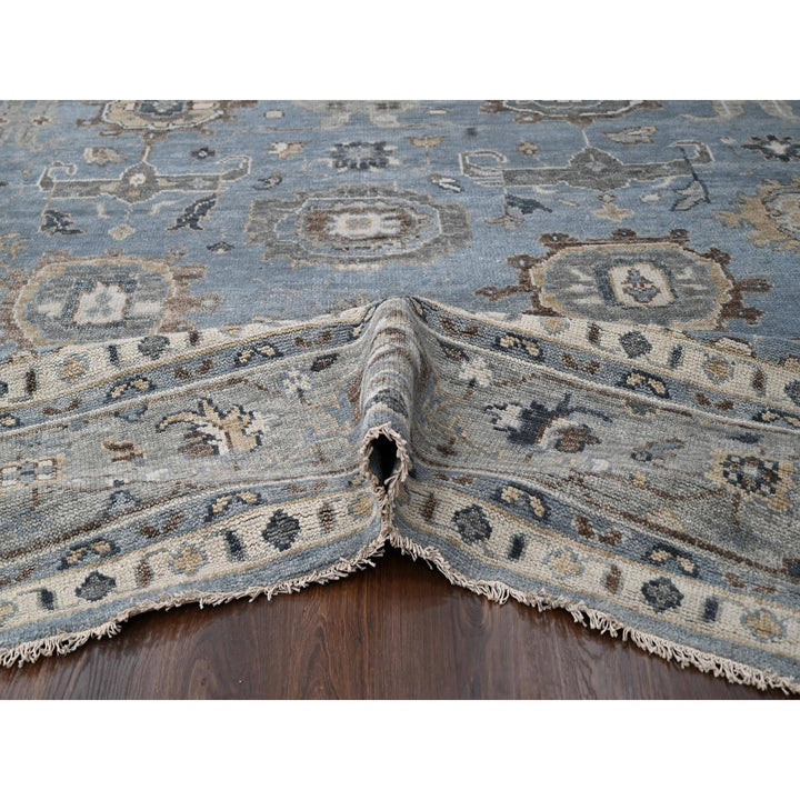 11'9" x 14'10" New Hand Knotted Grey Wool Rectangle Oriental Rug - MOA10284324