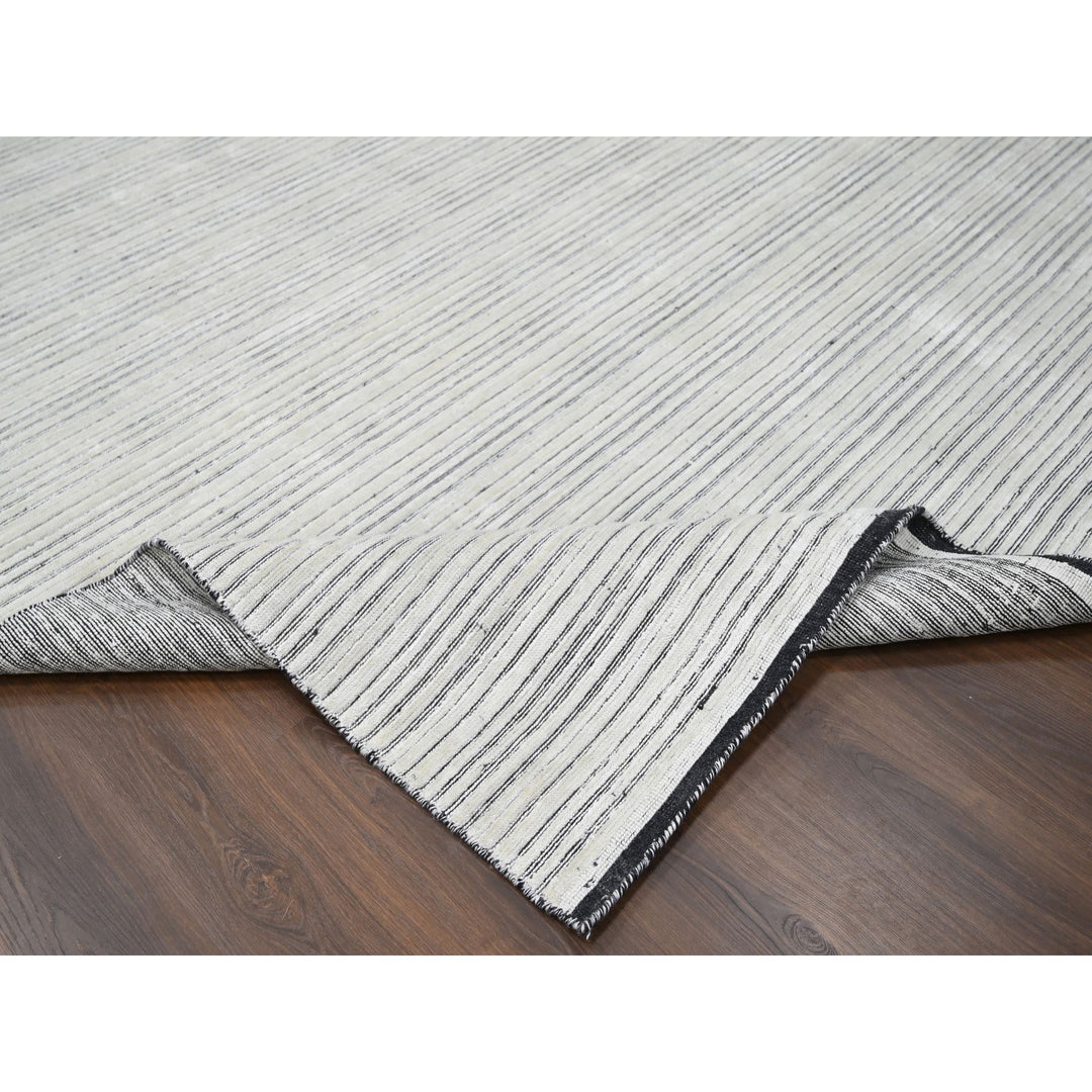 12'2" x 15'0" New Hand Loomed Ivory Wool and Plant based Silk Rectangle Oriental Rug - MOA10284394