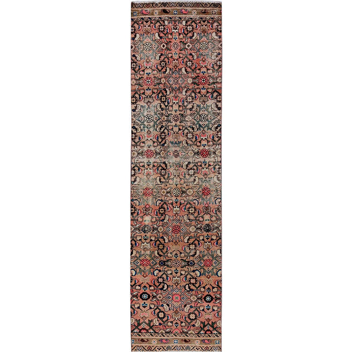 2'3" x 9'2" Vintage Hand Knotted Pink Wool Runner Oriental Rug - MOA102843
