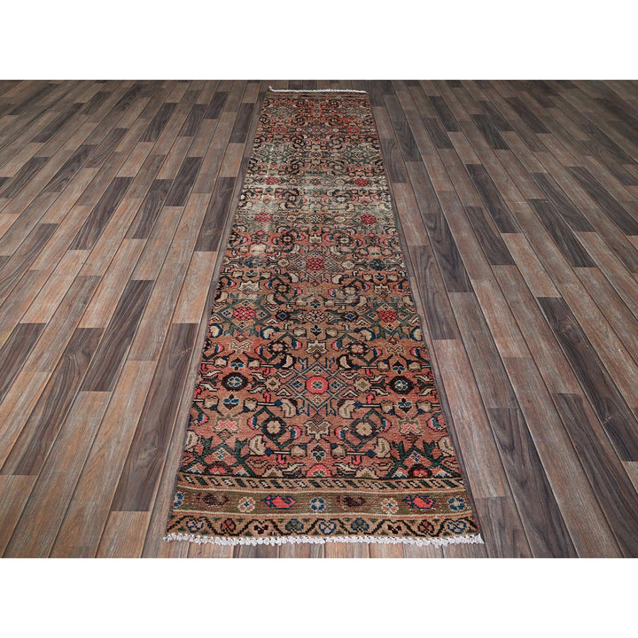 2'3" x 9'2" Vintage Hand Knotted Pink Wool Runner Oriental Rug - MOA102843