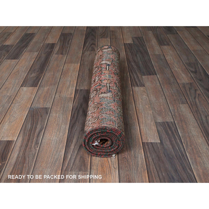 2'3" x 9'2" Vintage Hand Knotted Pink Wool Runner Oriental Rug - MOA102843