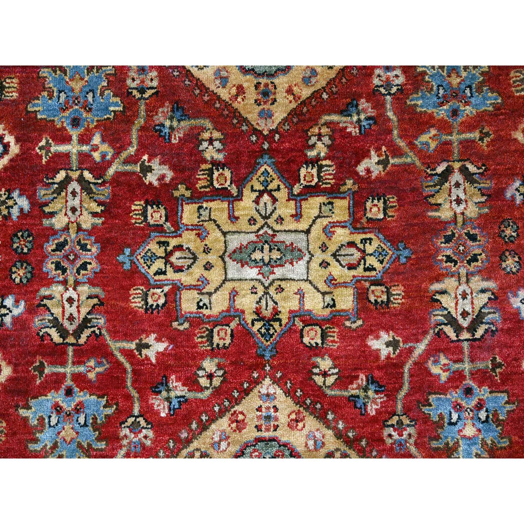 6'0" x 6'0" New Hand Knotted Red Wool Round Oriental Rug - MOA10284413