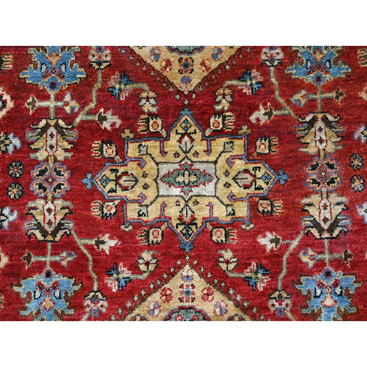 6'0" x 6'0" New Hand Knotted Red Wool Round Oriental Rug - MOA10284413