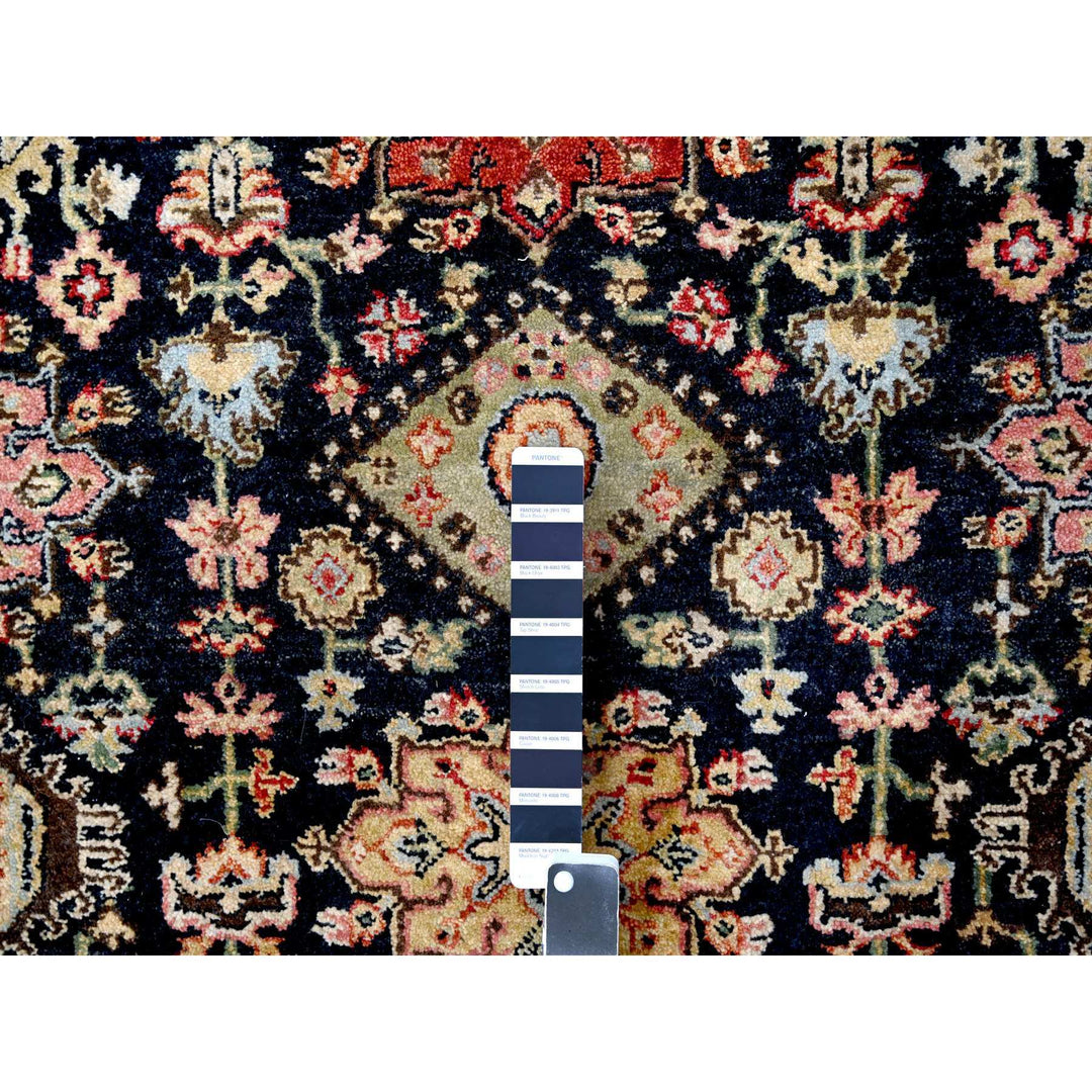 4'2" x 6'0" New Hand Knotted Black Wool Rectangle Oriental Rug - MOA10284414