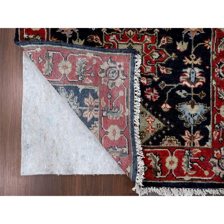 2'9" x 11'10" New Hand Knotted Black Wool Runner Oriental Rug - MOA10284522