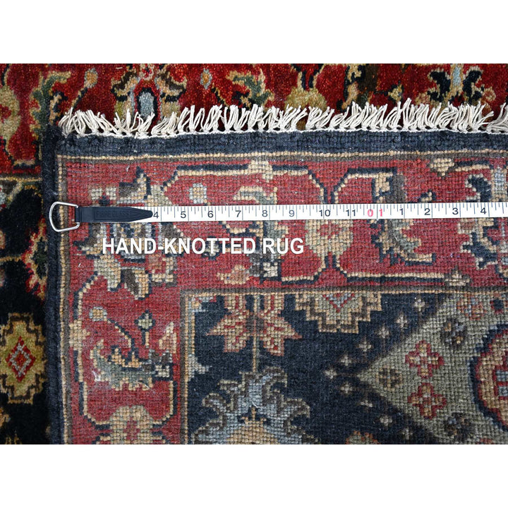 2'9" x 11'10" New Hand Knotted Black Wool Runner Oriental Rug - MOA10284522