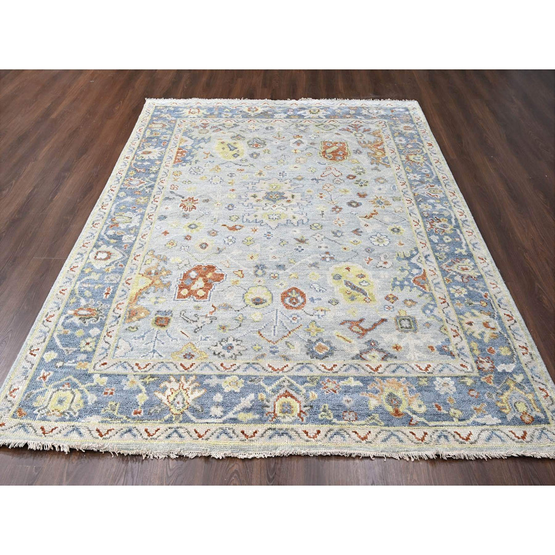 8'1" x 9'10" New Hand Knotted Blue Wool Rectangle Oriental Rug - MOA10284574