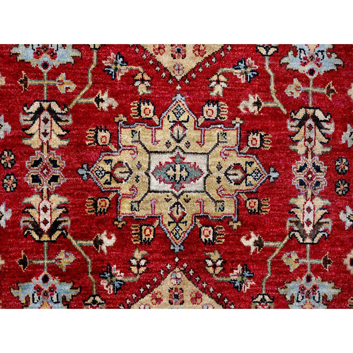 6'2" x 6'1" New Hand Knotted Red Wool Round Oriental Rug - MOA10284661