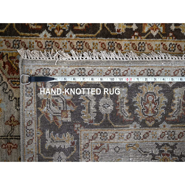 4'2" x 9'10" New Hand Knotted Grey Wool Runner Oriental Rug - MOA10284665