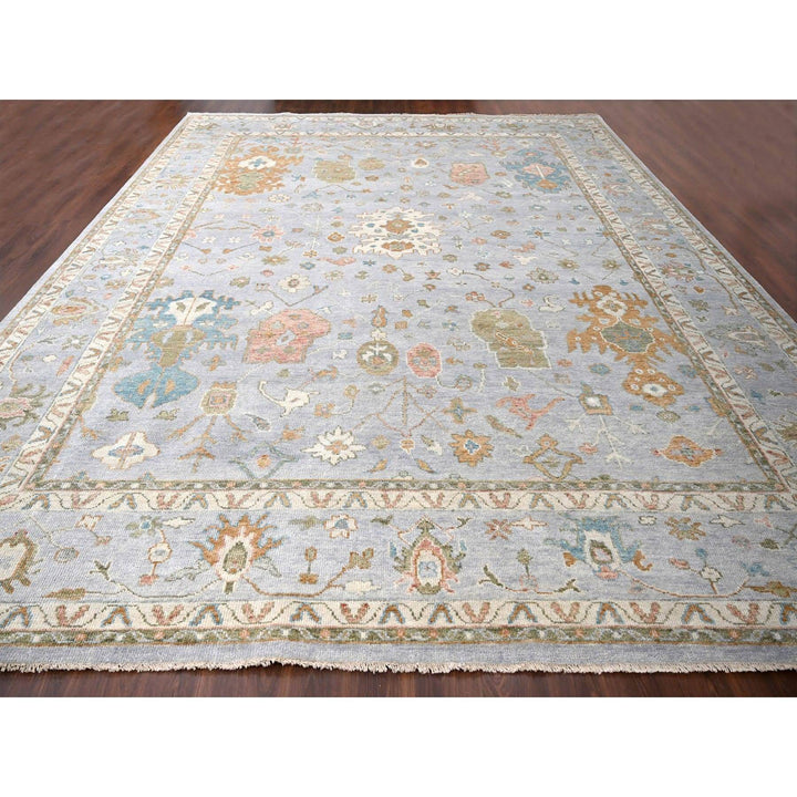 14'0" x 17'10" New Hand Knotted Grey Wool Rectangle Oriental Rug - MOA10284673