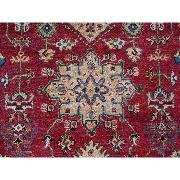 12'0" x 12'0" New Hand Knotted Red Wool Round Oriental Rug - MOA10284686