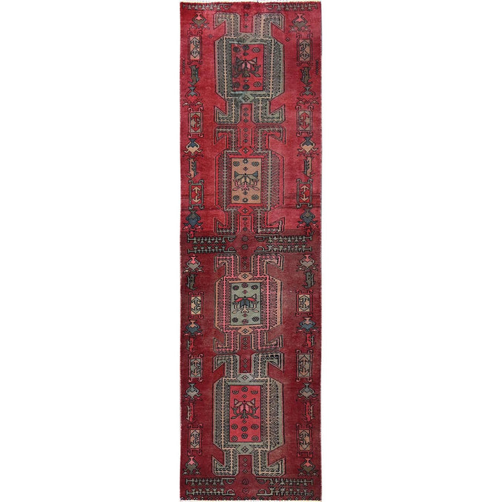2'3" x 8'5" Vintage Hand Knotted Red Wool Runner Oriental Rug - MOA102846