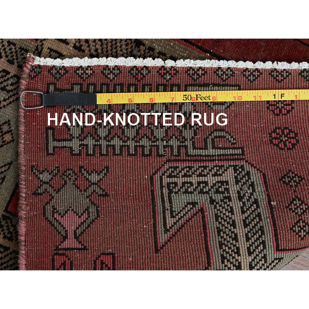 2'3" x 8'5" Vintage Hand Knotted Red Wool Runner Oriental Rug - MOA102846