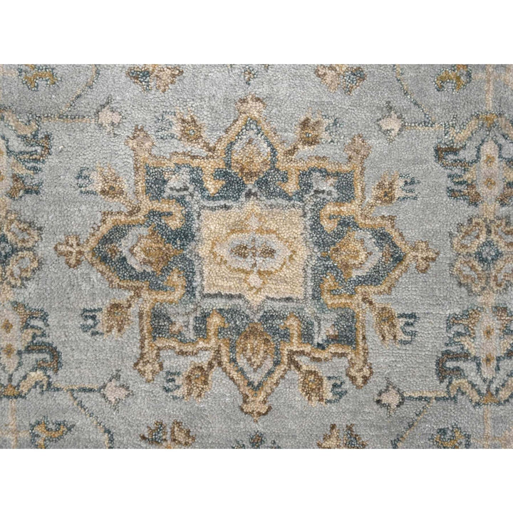 3'1" x 5'0" New Hand Knotted Grey Wool Rectangle Oriental Rug - MOA10284702