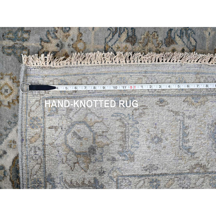 6'2" x 6'2" New Hand Knotted Grey Wool Square Oriental Rug - MOA10284704