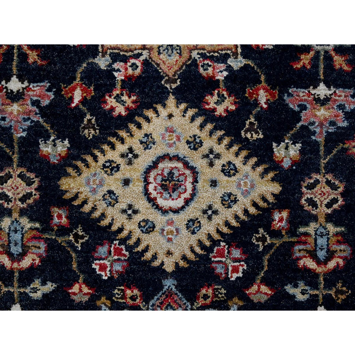 2'7" x 10'1" New Hand Knotted Black Wool Runner Oriental Rug - MOA10284710