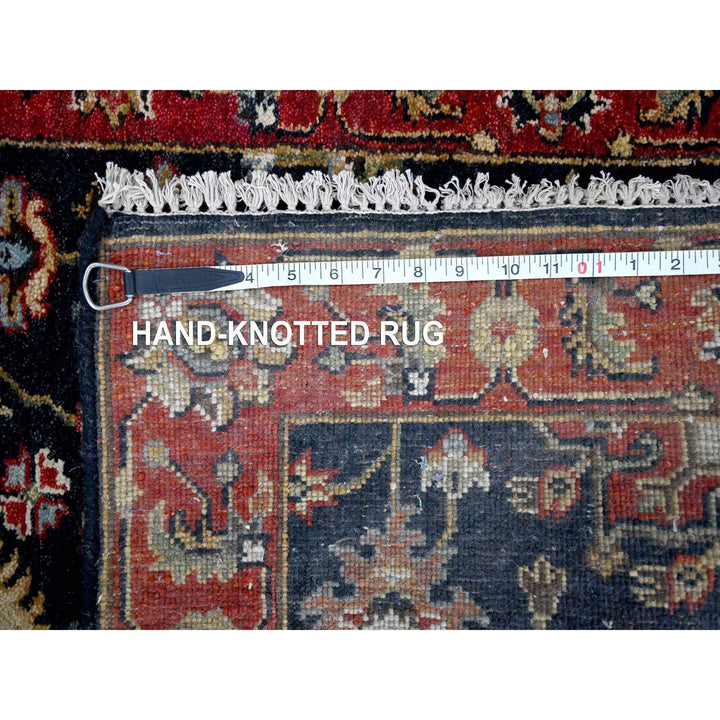 2'7" x 10'1" New Hand Knotted Black Wool Runner Oriental Rug - MOA10284710