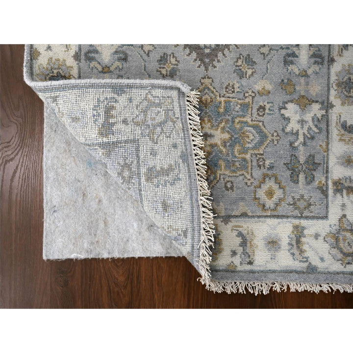 2'7" x 7'10" New Hand Knotted Grey Wool Runner Oriental Rug - MOA10284717