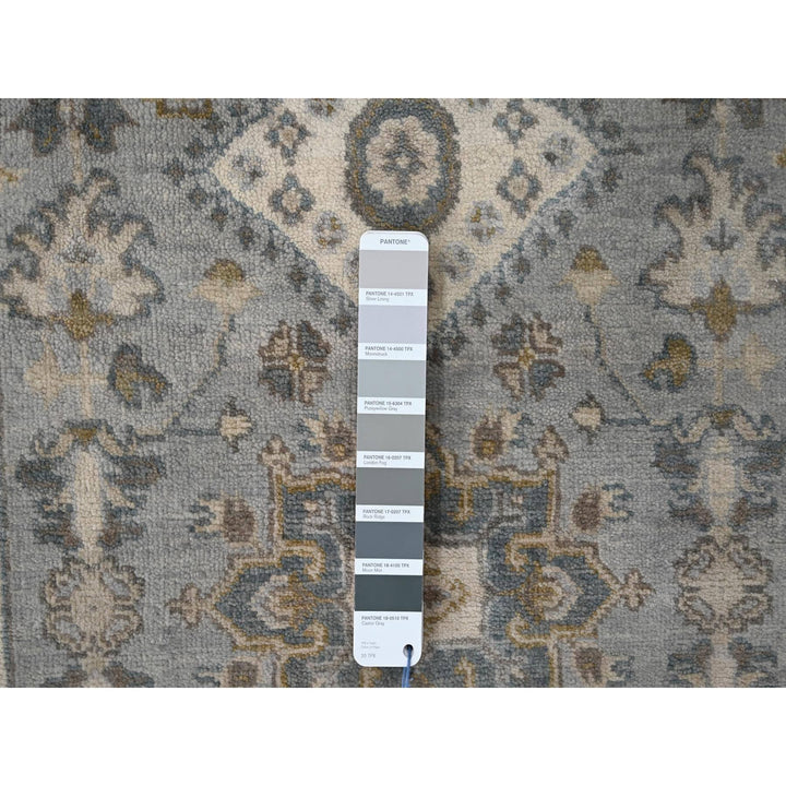 2'7" x 7'10" New Hand Knotted Grey Wool Runner Oriental Rug - MOA10284717