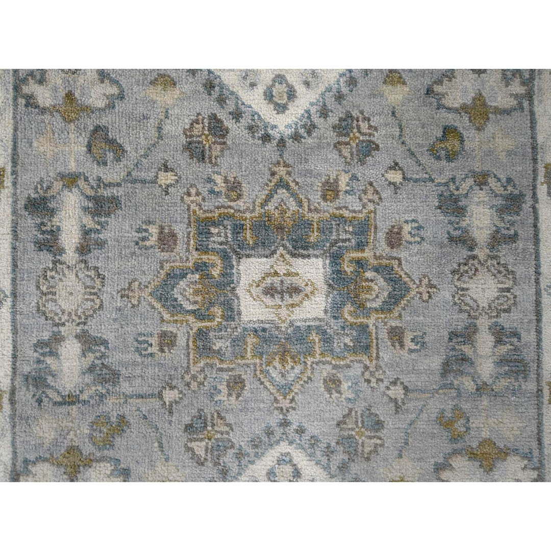 2'7" x 7'10" New Hand Knotted Grey Wool Runner Oriental Rug - MOA10284717