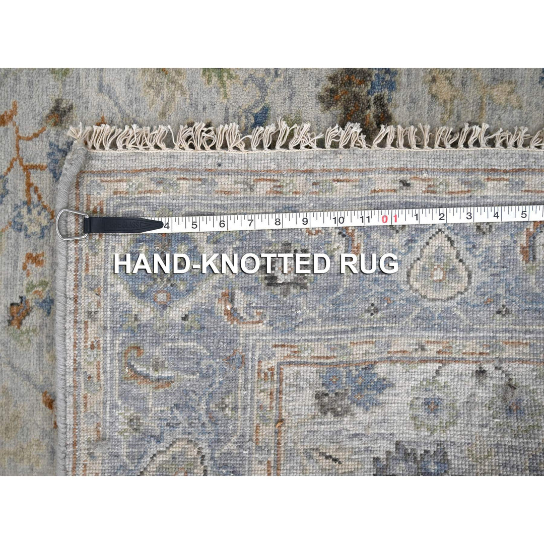 4'0" x 11'10" New Hand Knotted Grey Wool Runner Oriental Rug - MOA10284756