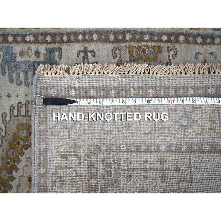 3'1" x 5'2" New Hand Knotted Grey Wool Rectangle Oriental Rug - MOA10284758