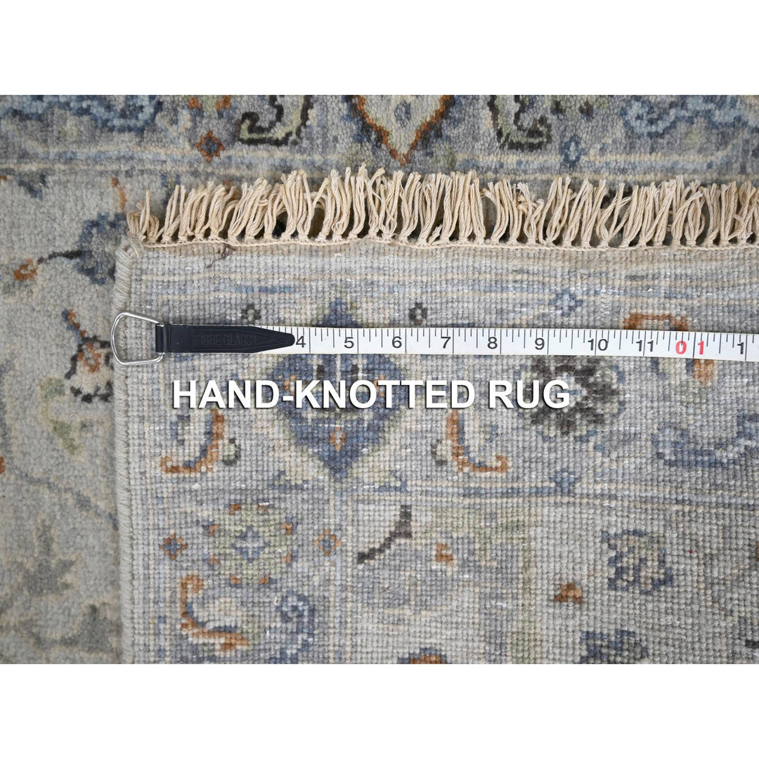 2'6" x 9'10" New Hand Knotted Grey Wool Runner Oriental Rug - MOA10284771