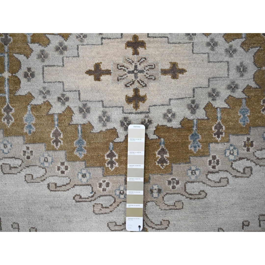 11'9" x 12'1" New Hand Knotted Grey Wool Square Oriental Rug - MOA10284776