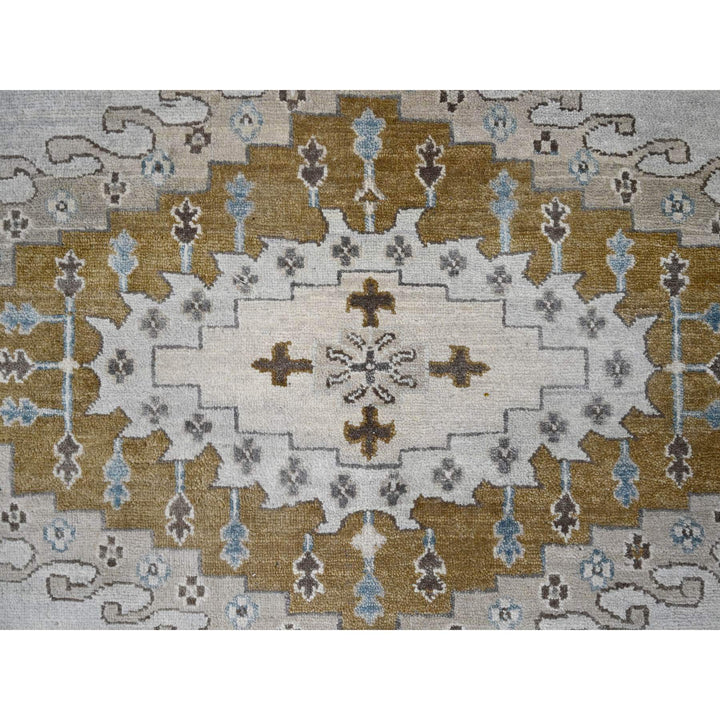 11'9" x 12'1" New Hand Knotted Grey Wool Square Oriental Rug - MOA10284776