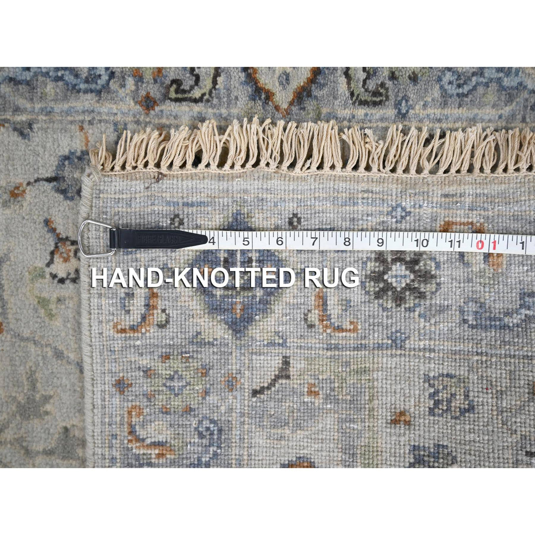 2'6" x 9'10" New Hand Knotted Grey Wool Runner Oriental Rug - MOA10284786