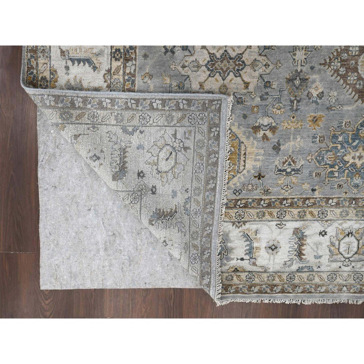 10'0" x 13'9" New Hand Knotted Grey Wool Rectangle Oriental Rug - MOA10284847