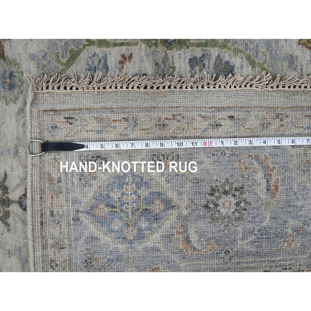 5'11" x 6'0" New Hand Knotted Grey Wool Square Oriental Rug - MOA10284854