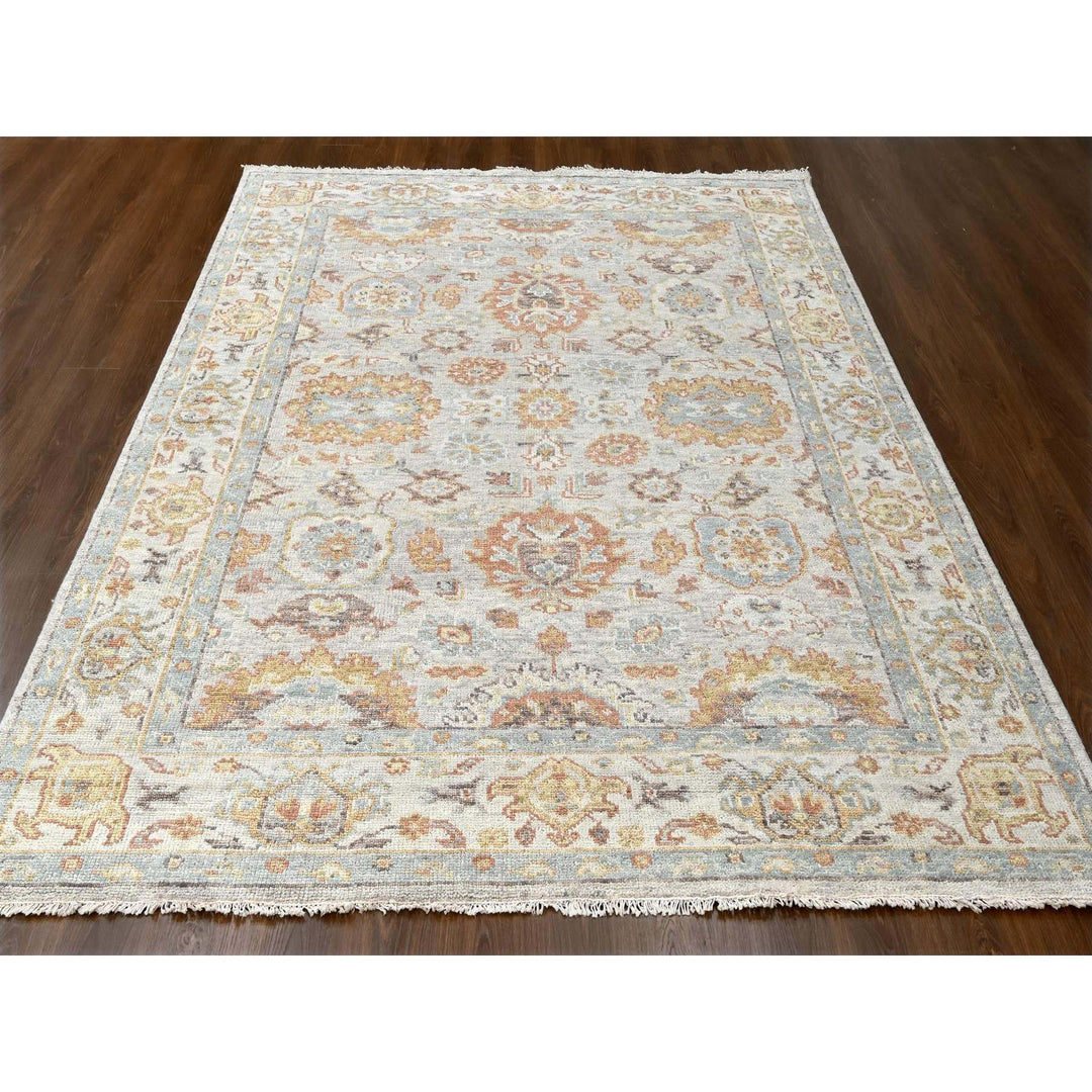 8'1" x 10'0" New Hand Knotted Brown Cotton Rectangle Oriental Rug - MOA10284875