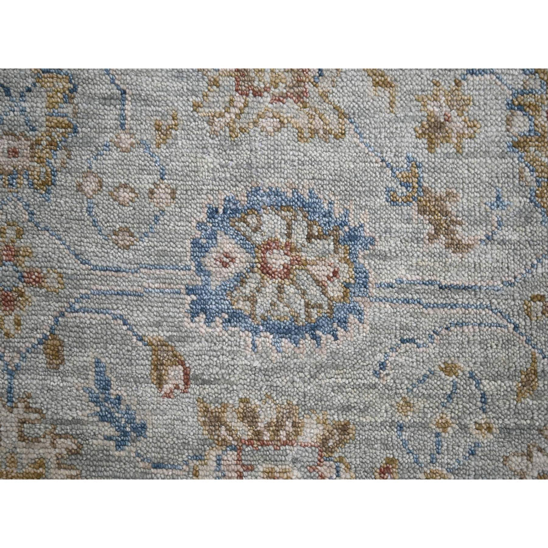 6'1" x 9'0" New Hand Knotted Blue Wool Rectangle Oriental Rug - MOA10284885