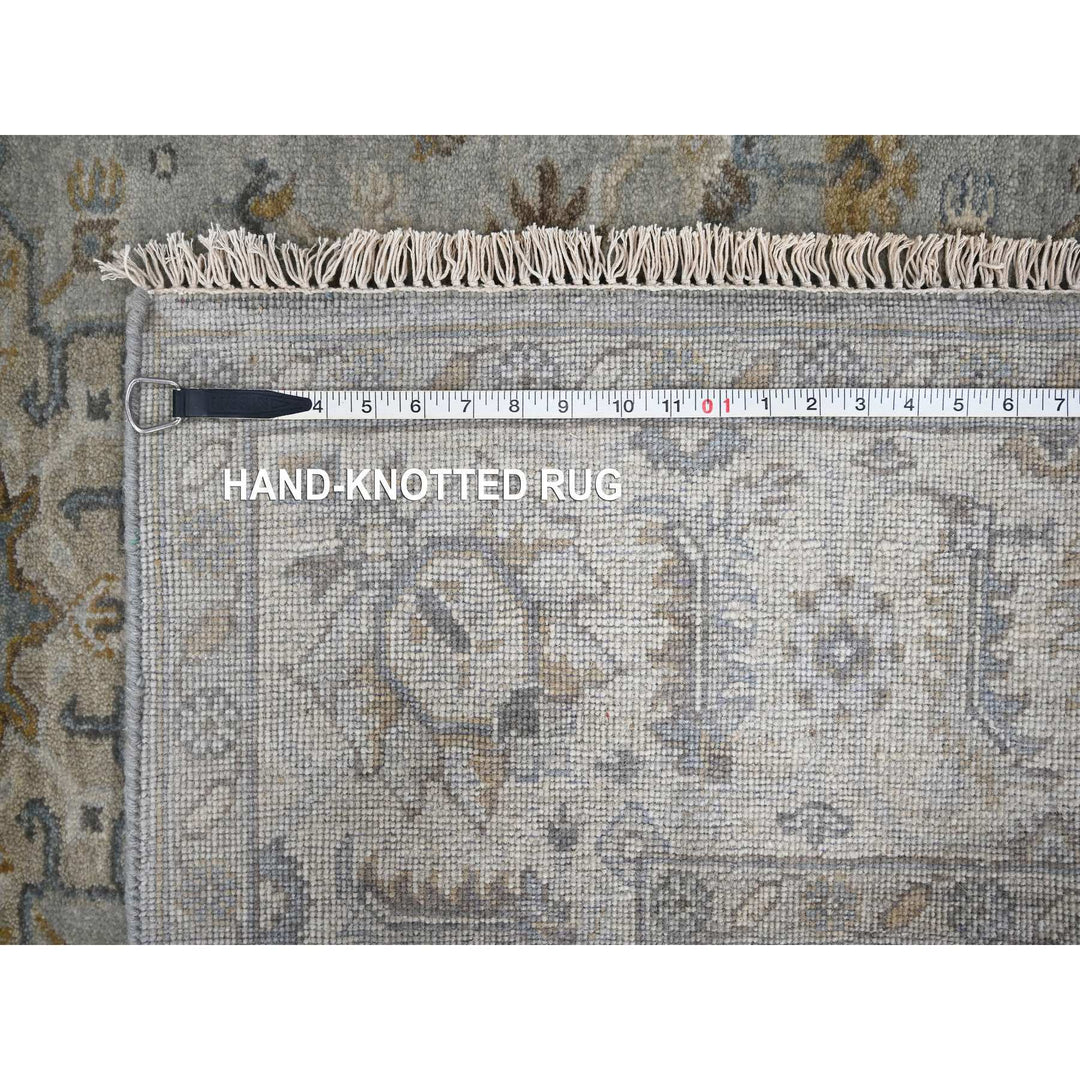 6'0" x 11'9" New Hand Knotted Grey Wool Runner Oriental Rug - MOA10284906