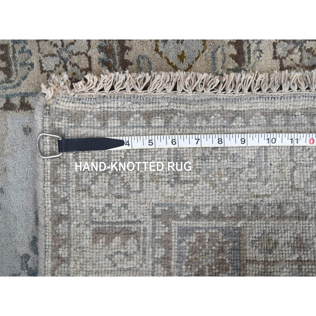 2'9" x 6'0" New Hand Knotted Grey Wool Runner Oriental Rug - MOA10284925