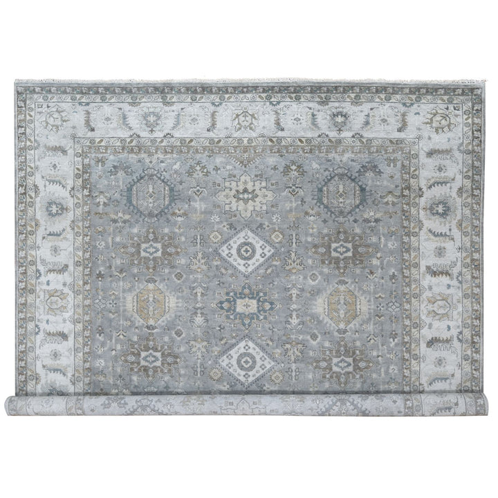 10'0" x 10'1" New Hand Knotted Grey Wool Square Oriental Rug - MOA10284934