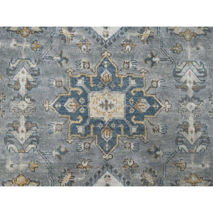 10'0" x 10'1" New Hand Knotted Grey Wool Square Oriental Rug - MOA10284934