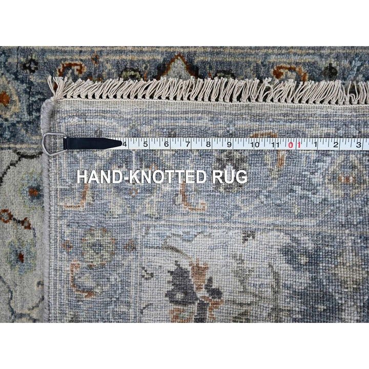 2'5" x 5'9" New Hand Knotted Grey Wool Runner Oriental Rug - MOA10284950