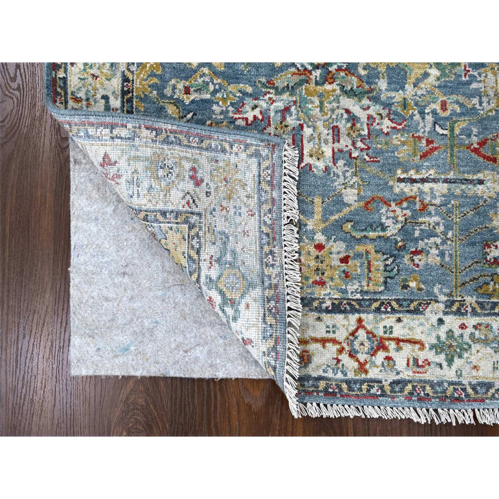 3'1" x 4'11" New Hand Knotted Blue Wool Rectangle Oriental Rug - MOA10284953