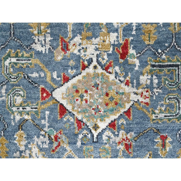 3'1" x 4'11" New Hand Knotted Blue Wool Rectangle Oriental Rug - MOA10284953