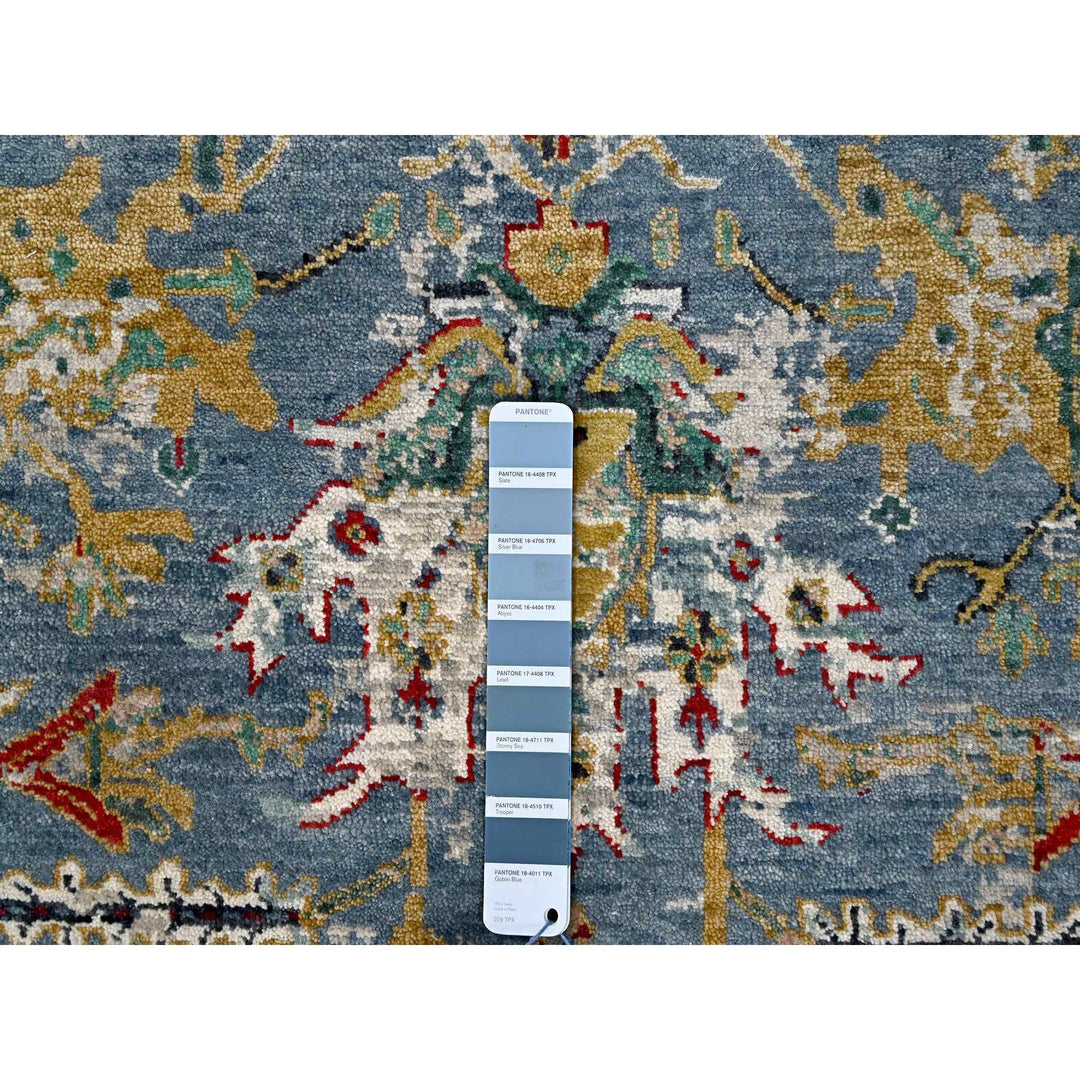 4'9" x 7'0" New Hand Knotted Blue Wool Rectangle Oriental Rug - MOA10284954