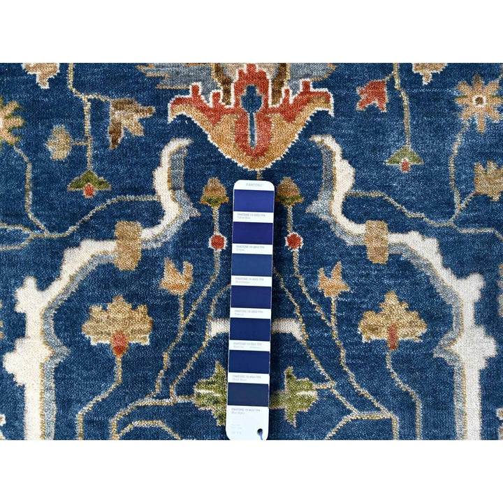 9'0" x 11'10" New Hand Knotted Blue Wool Rectangle Oriental Rug - MOA10284956