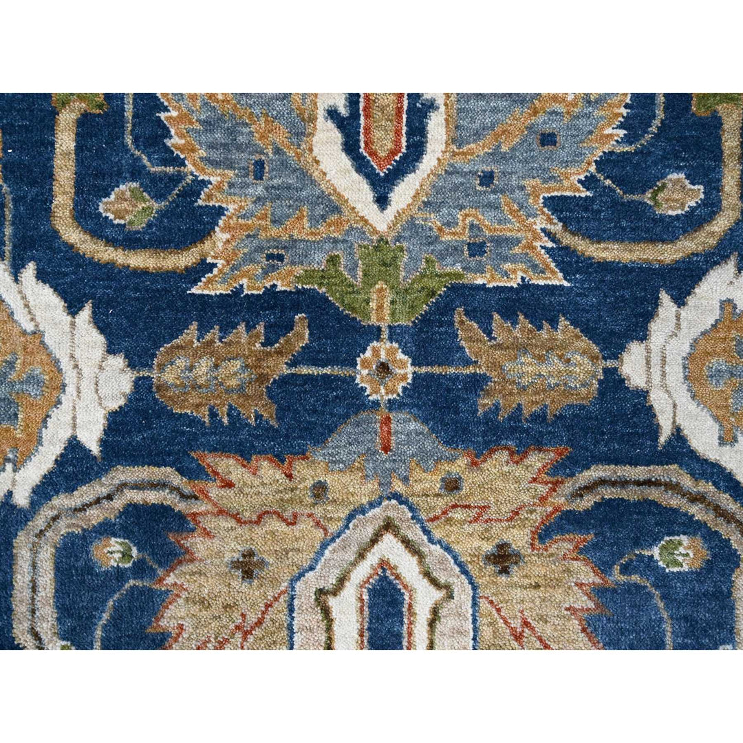 9'0" x 11'10" New Hand Knotted Blue Wool Rectangle Oriental Rug - MOA10284956