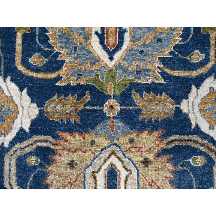 9'0" x 11'10" New Hand Knotted Blue Wool Rectangle Oriental Rug - MOA10284956