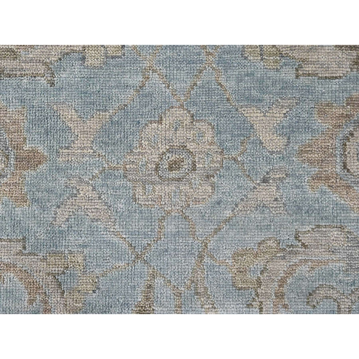 12'2" x 15'3" New Hand Knotted Blue Wool Rectangle Oriental Rug - MOA10284958